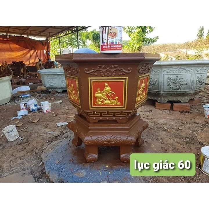 Khuôn chậu lục giác 60 +chân quỳ