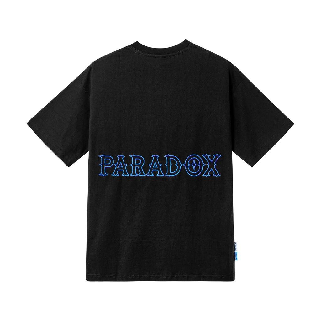 Áo thun form rộng Paradox tay lỡ - Unisex - In hình - ESSENTIAL EMBROIDERY TEE - Trắng, Đen