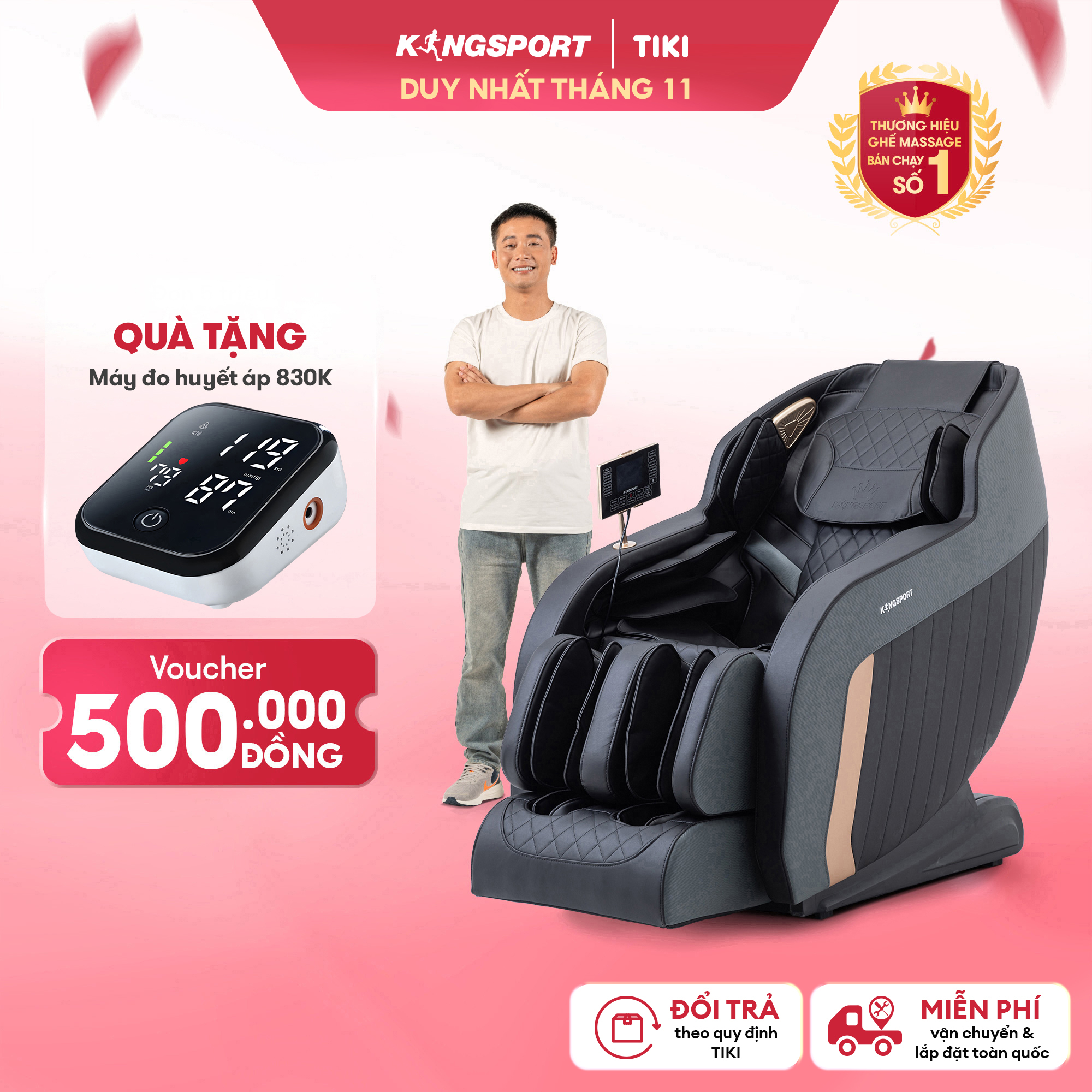 Ghế massage toàn thân KINGSPORT G8 với công nghệ làm ấm Warmtech, túi khí toàn thân massage nhiều cấp độ