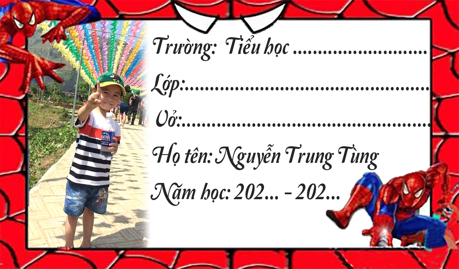 Set 10 Nhãn Vở in nội dung theo khách hàng