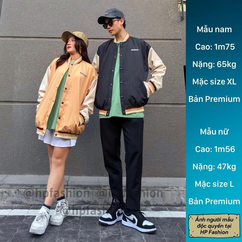 Áo khoác bomber jacket form rộng - vải dù cao cấp ️Áo bomber Varsity dáng Unisex nam nữ D05