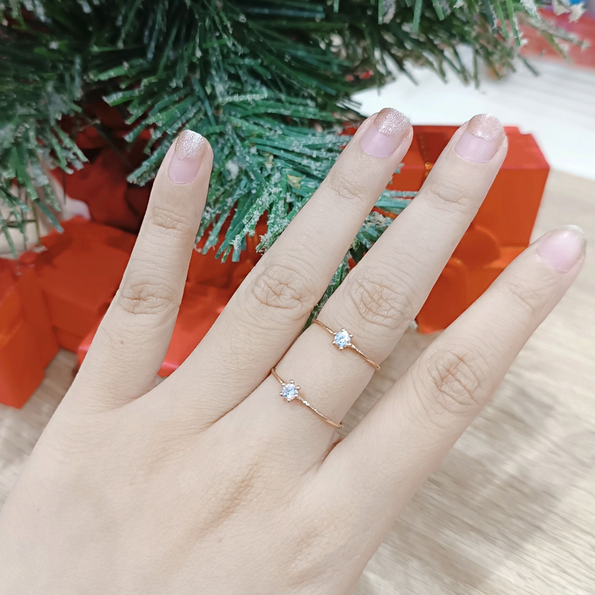 Nhẫn Vàng 14KR Đính Đá CZ (V0162) - MOON Jewelry