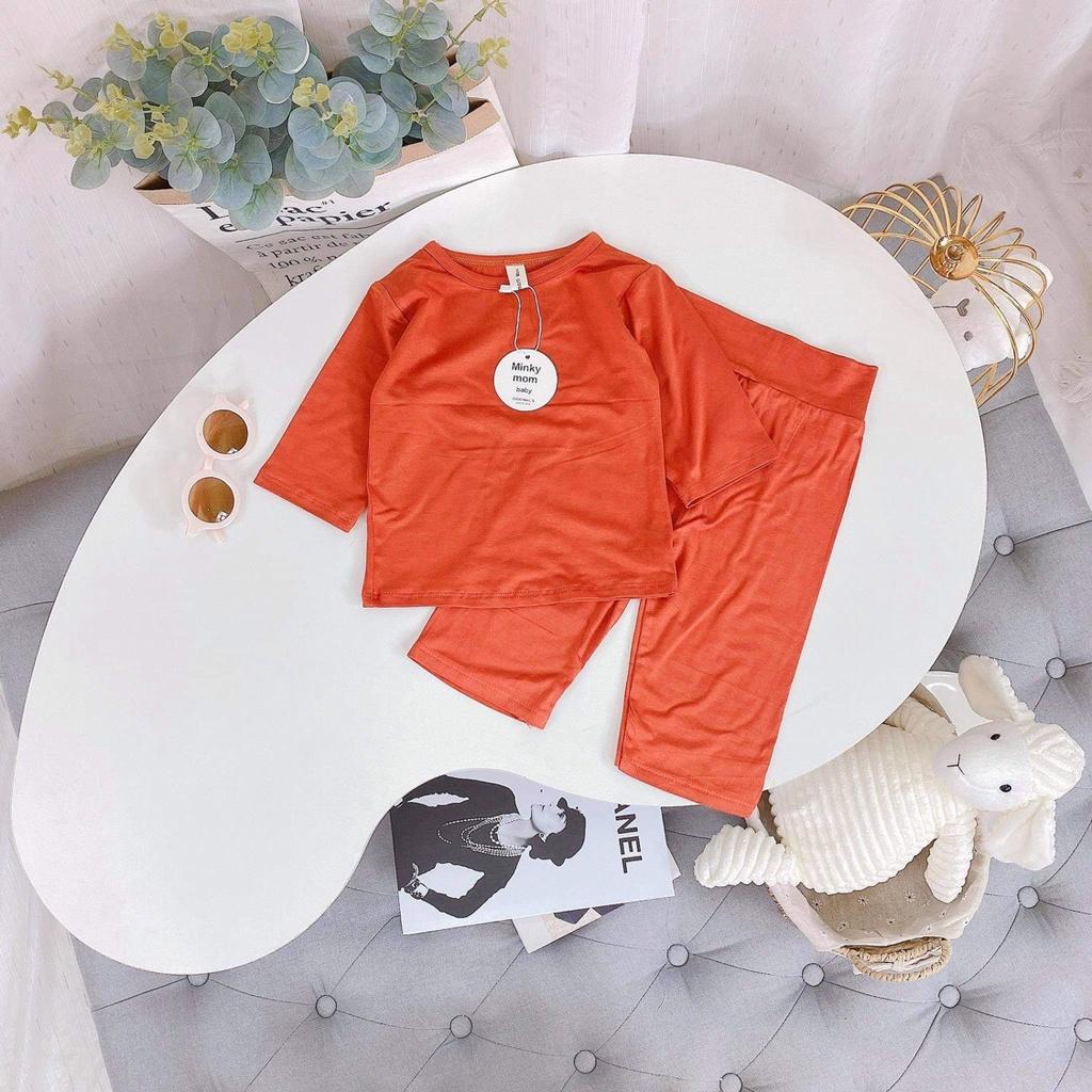 Bộ Minkey Mom, Peekaboo Dài Tay Cạp Cao Chất Thun Lạnh, Bộ Quần Áo Trẻ Em Từ 8-20kg