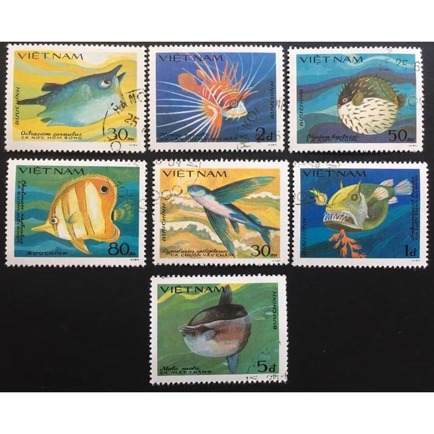 Bộ tem sưu tầm Việt Nam Chủ đề về các loài cá đặc hữu - gồm 7 con.