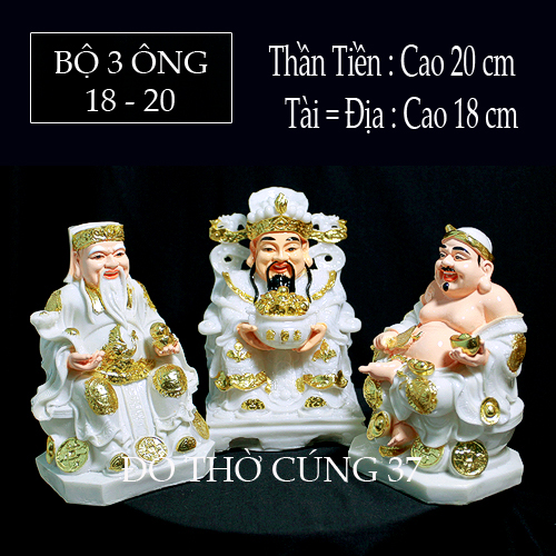 [ BỘ 3 ÔNG  ] THẦN TÀI +THỔ ĐỊA +THẦN TIỀN [ COMPOSITE + BỘT ĐÁ