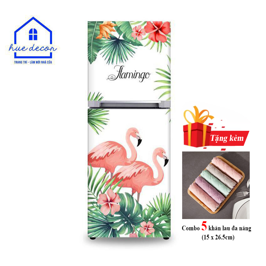 Giấy dán decal tủ lạnh Hồng Hạc  Huedecor chống nước, sẵn keo, đủ kích cỡ