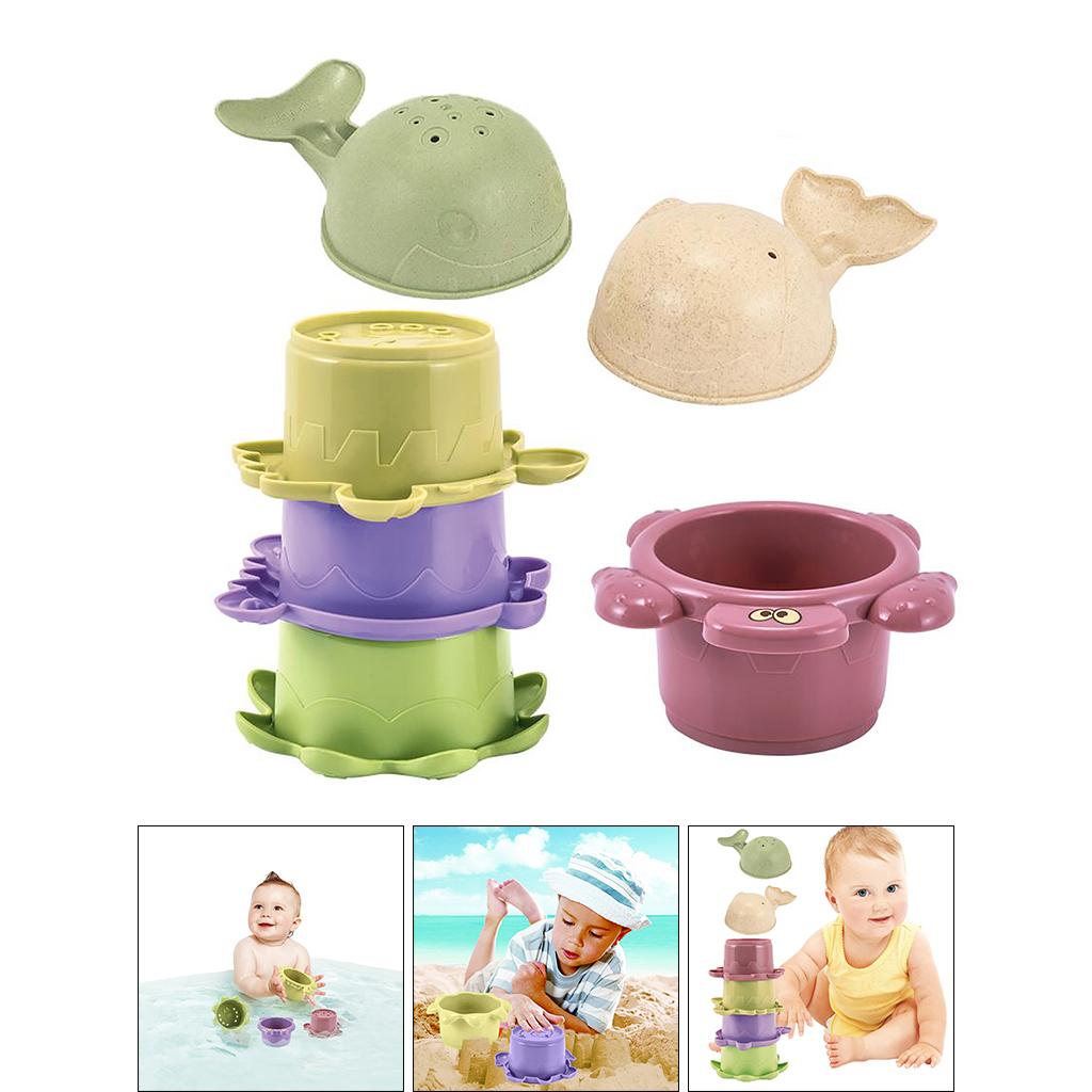 6x Plastic Stacking Cups Toy Stacking Cups Game Toy for Baby Kids Childrens