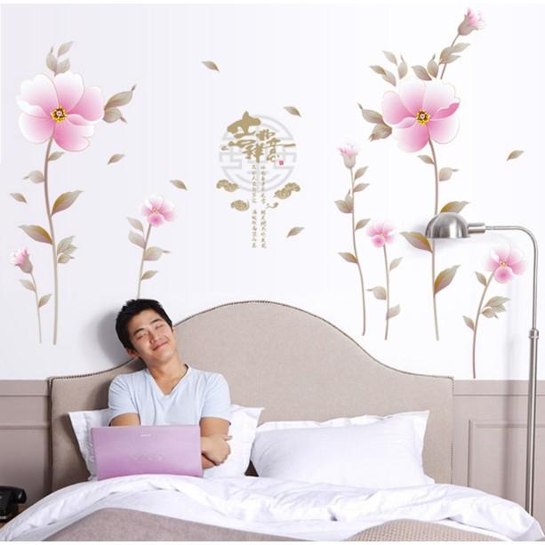 Decal trang trí Hoa Tím Nhạt cổ trang A.H