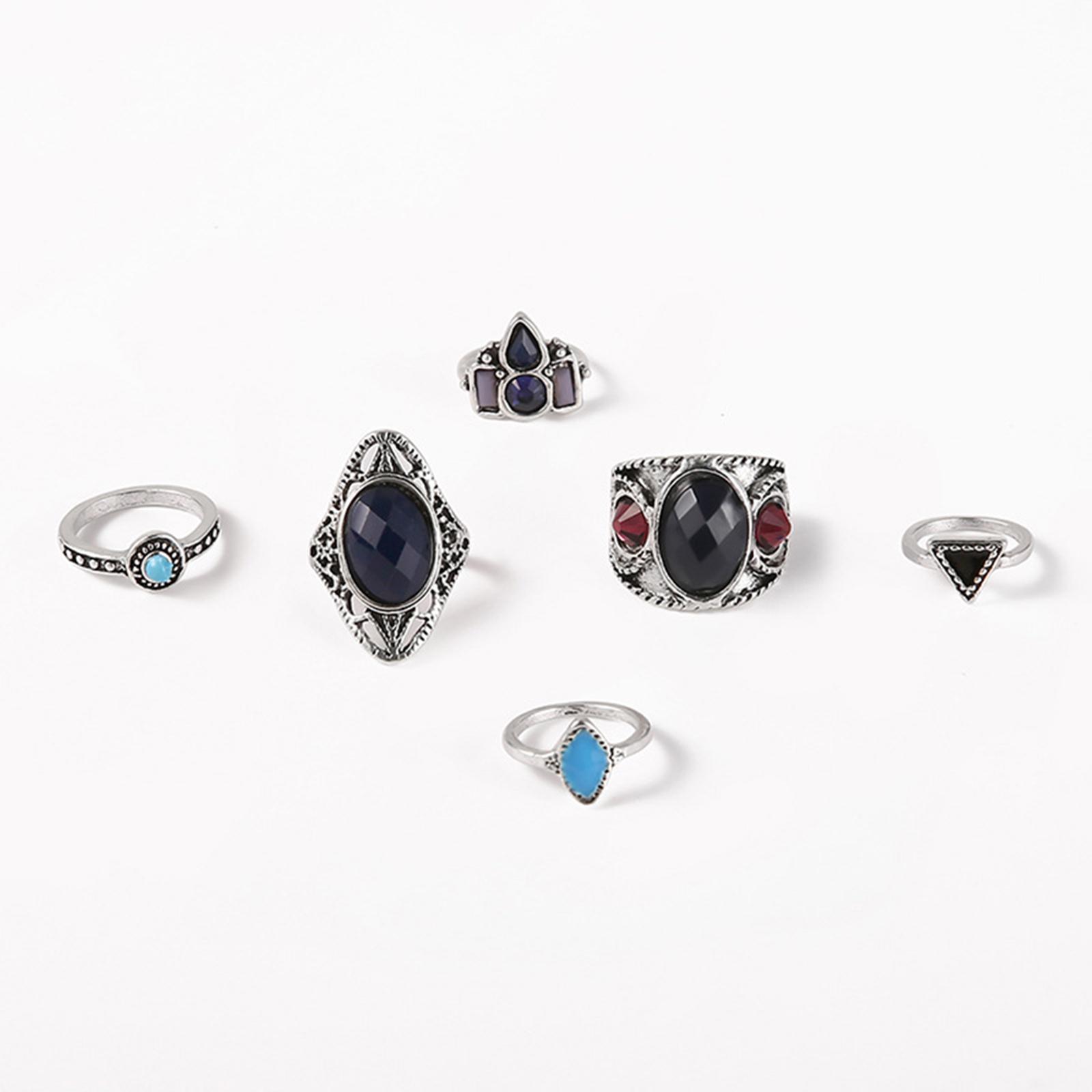 Set of 6 Gemstone   Retro Rhinestones Electroplate Process for Holiday