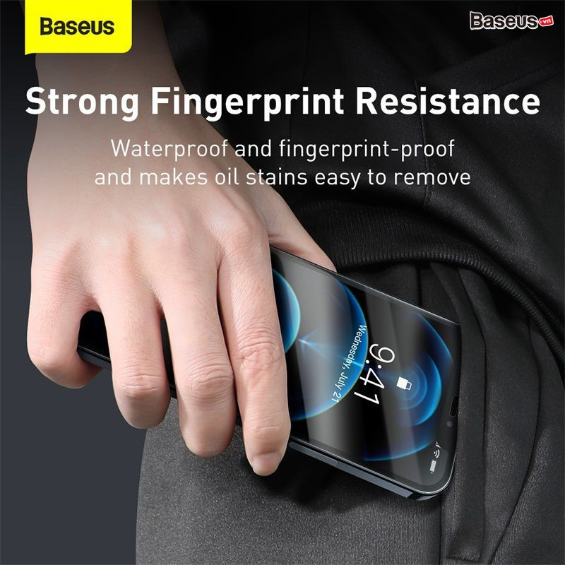 Kính cường lực dùng cho các dòng iPhone 12 Baseus 0.3mm Full-glass Super porcelain crystal Tempered Glass Film For iP 12 - hàng chính hãng