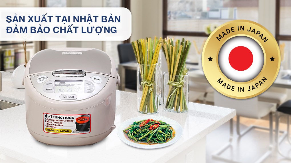 Nồi Cơm Điện Tử Tiger JAX-S10W - 1L - Hàng Chính Hãng