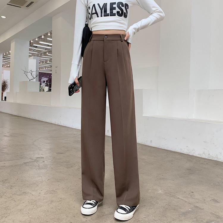 Quần Ống Rộng Dáng Suông Lưng Cao Cạp Thun Culottes Khóa Trước Màu Đen QD33