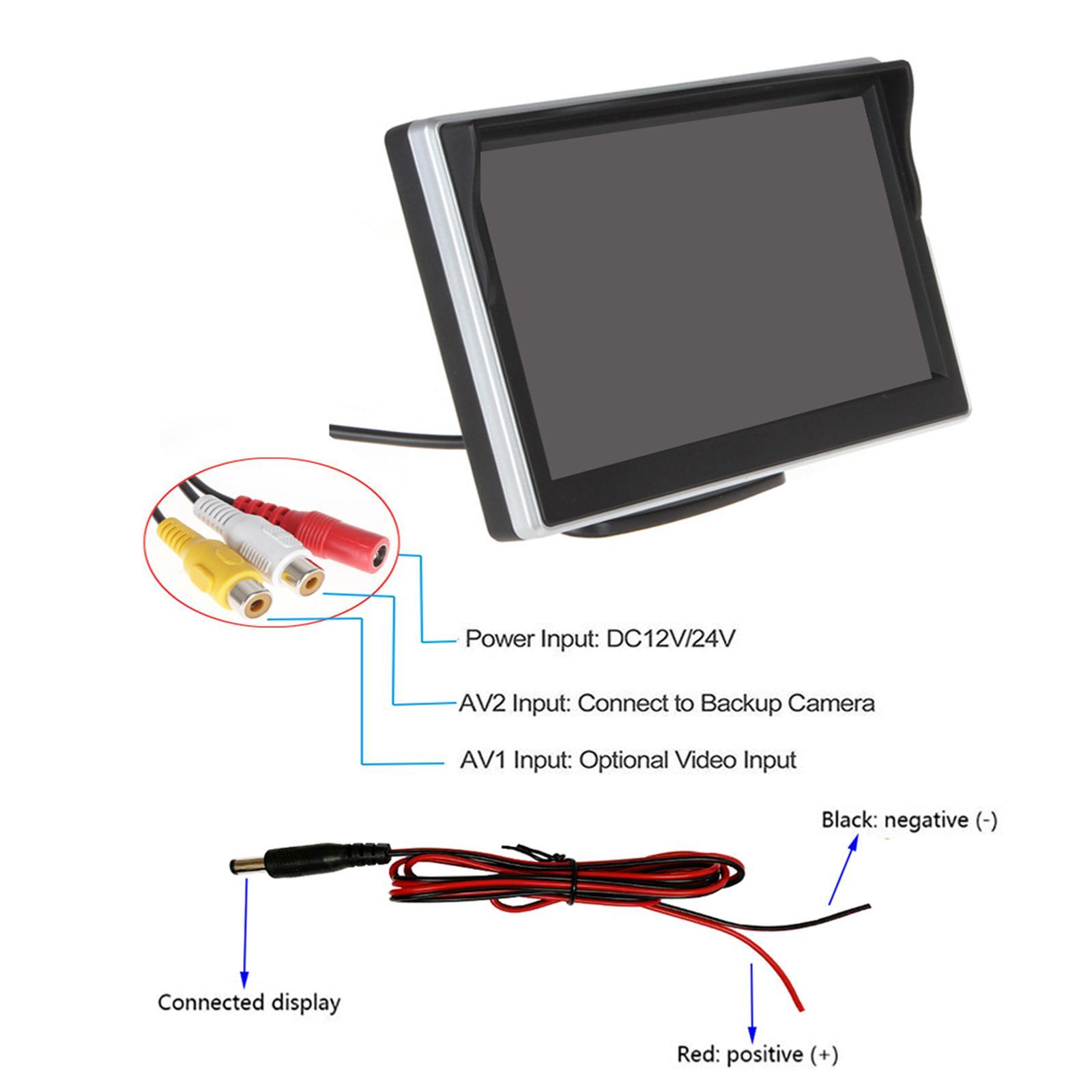5" Car  LCD Monitor Screen Video Input  Fit for Parking Backup Camera