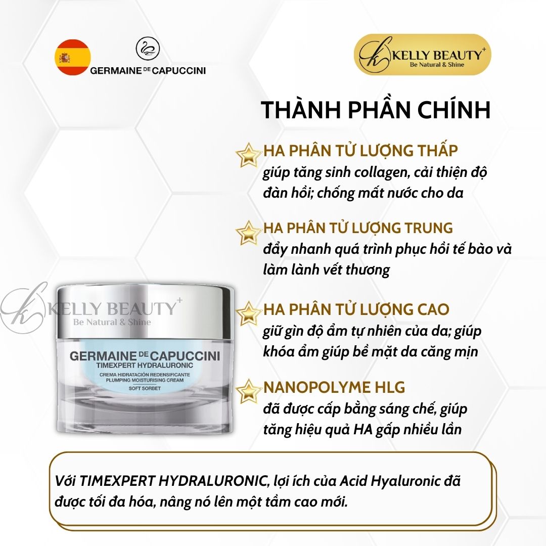 Hình ảnh Kem Cấp Ẩm Cho Da Dầu Timexpert Hydraluronic Soft Sorbet - Germaine de Capuccini | Kelly Beauty