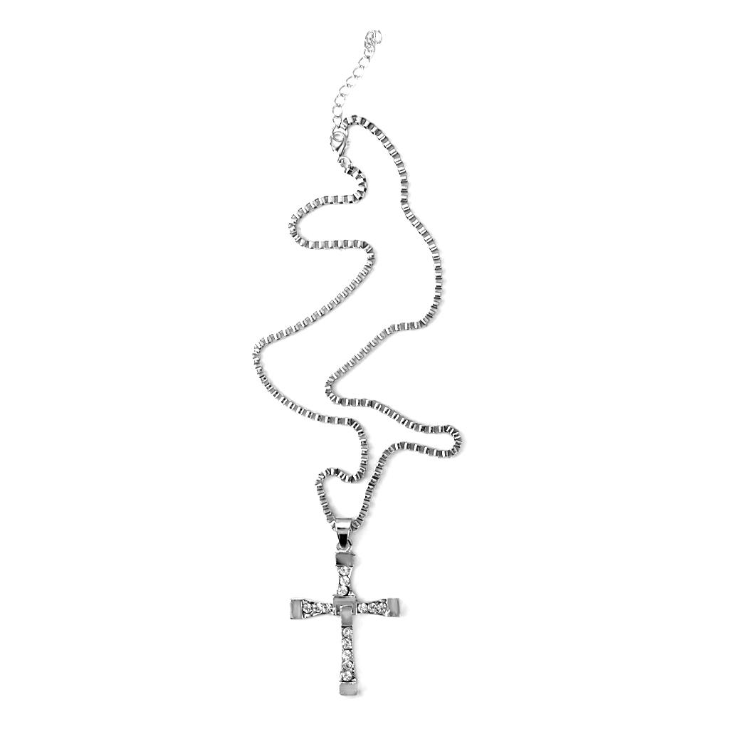 Men women fashion silver cross pendant chain necklace unisex jewelry gift