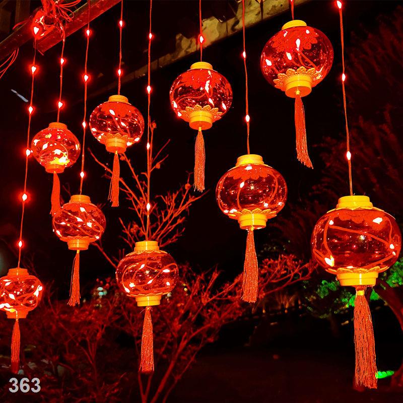 Đèn dây LED lồng ĐỎ nháy trang trí mùa noel Giáng Sinh, Tết, Dây dài 3m 10 Bóng TO