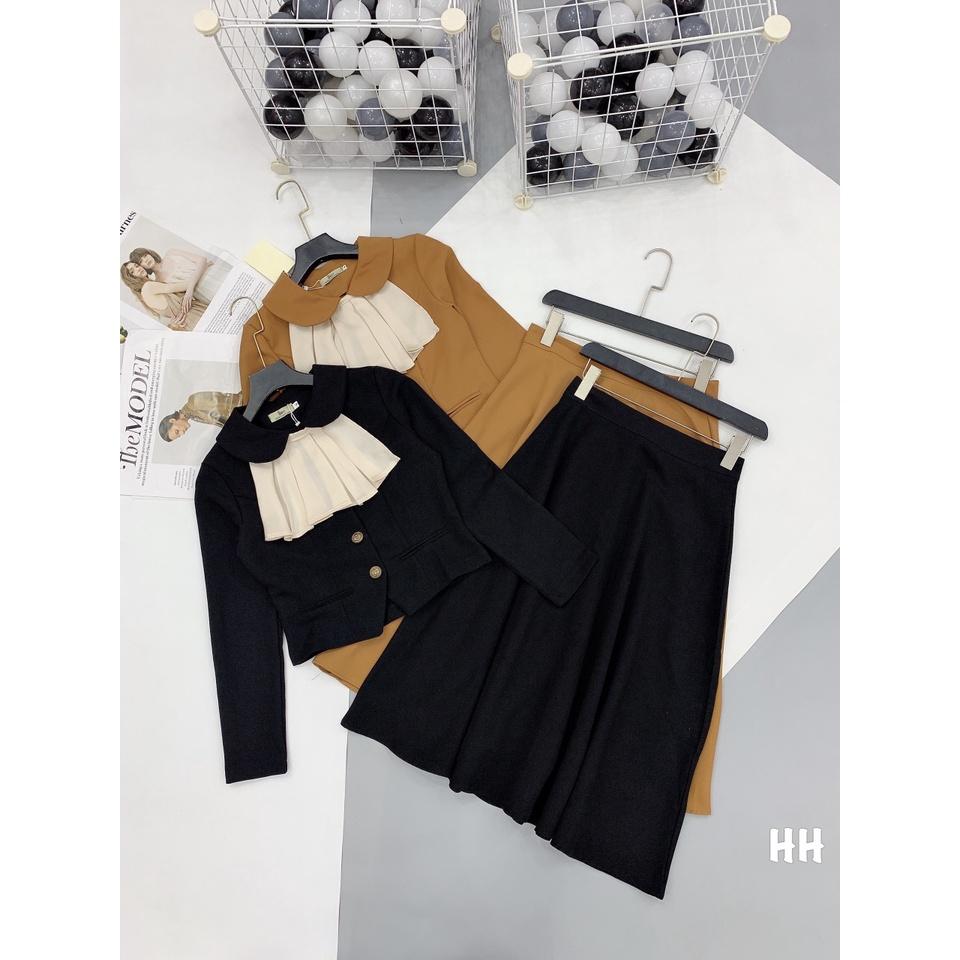 AO VEST PHỐI NƠ TRẮNG 2 MÀU