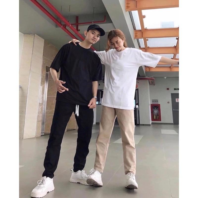 Quần Baggy Kaki unisex Basic nam nữ cạp chun ống rộng phong cách Hàn Quốc ulzzang QKK00