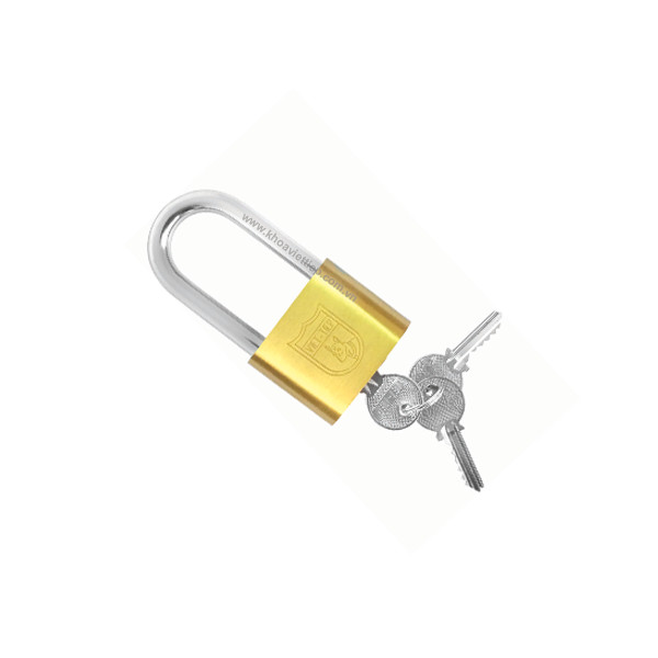 Ổ khóa cửa treo Việt Tiệp bấm càng dài đồng vàng 01524 - 5P / 01624 - 6P chất liệu bằng đồng màu vàng