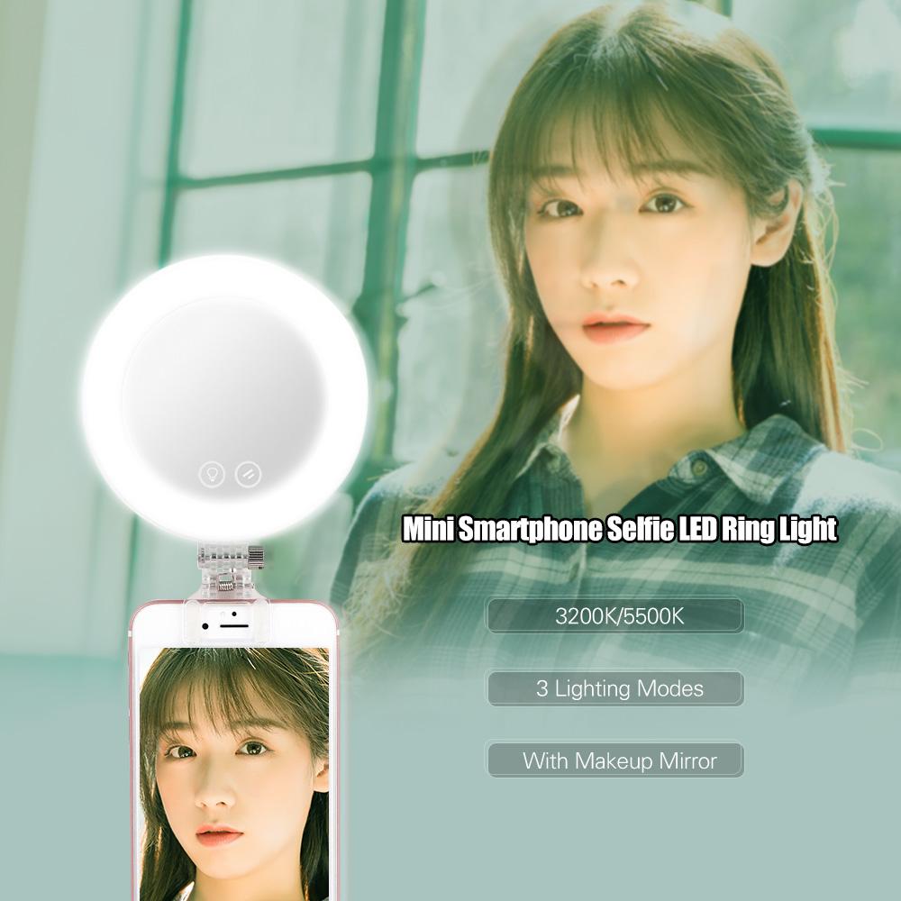 Gương trang điểm đèn LED YONGNUO YN-08 vòng tự sướng mini có thể kẹp điện thoại Nhiệt độ hai màu có thể điều chỉnh độ sáng khi trang điểm