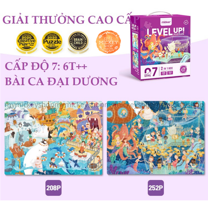 BỘ XẾP HÌNH 7 CẤP ĐỘ TỪ DỄ ĐẾN KHÓ THEO LỨA TUỔI - HÃNG MIDEER 7 ADVANCED LEVELS PUZZLE mẫu mới 2021