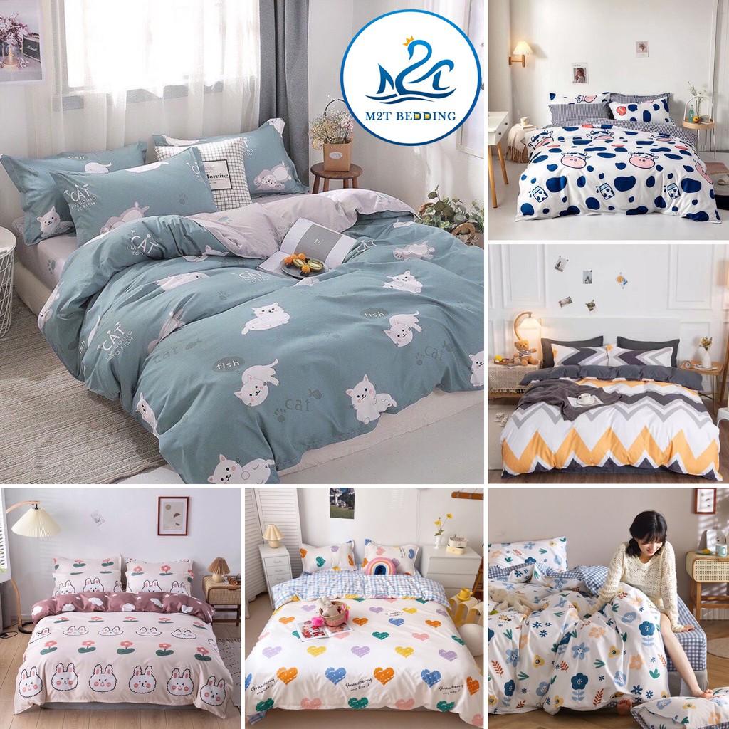 Bộ chăn ga gối Cotton Poly M2T bedding Tuổi Thanh Xuân, chăn mền, drap giường và 2 vỏ gối