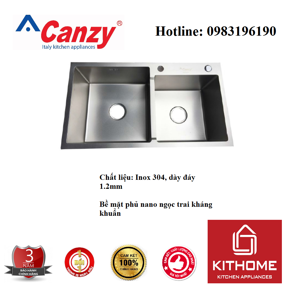 Chậu rửa chén Canzy CZ-8245KNT - Hàng chính hãng