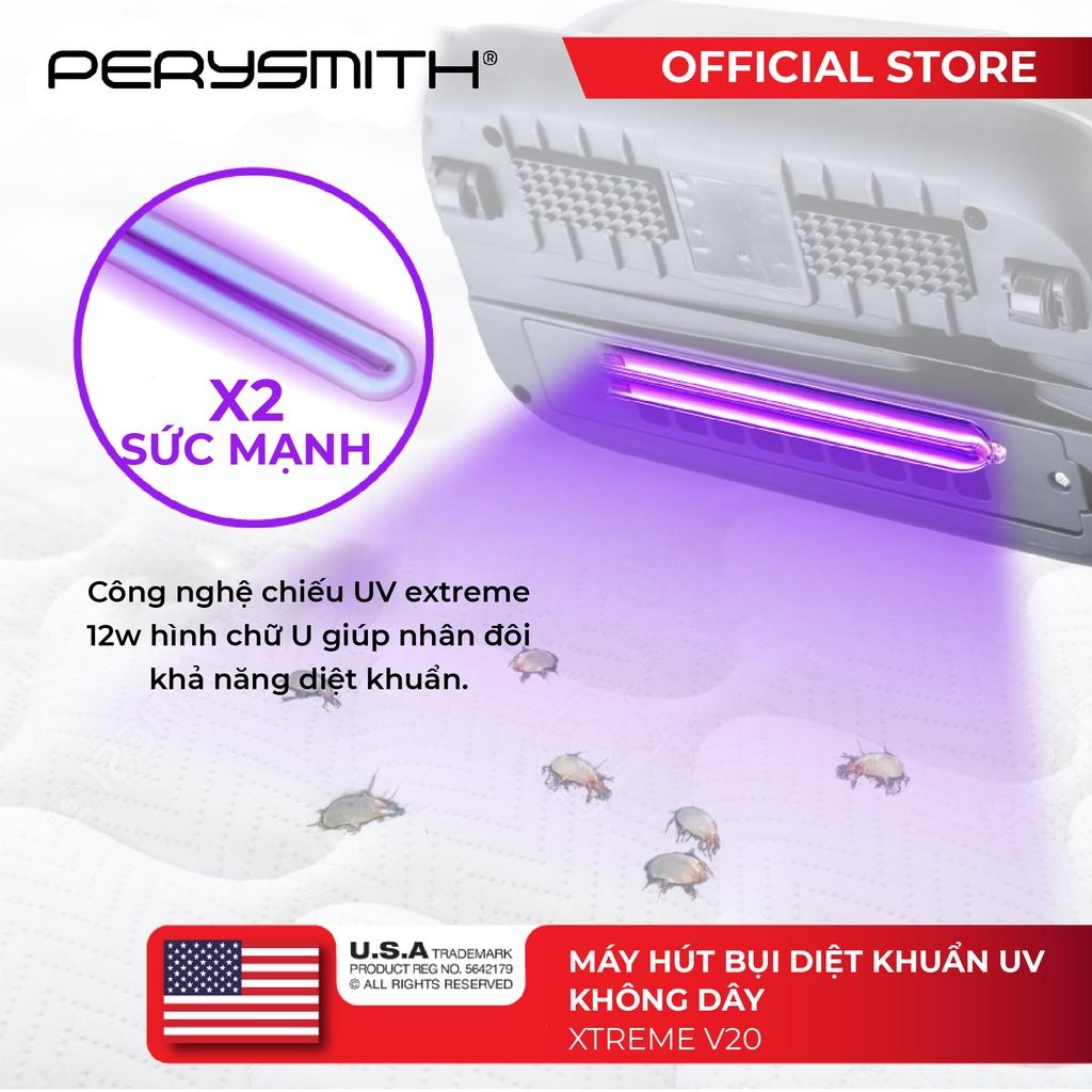 Máy hút bụi giường nệm không dây UV PerySmith XTREME V20 cầm tay hiện đại - Hàng chính hãng