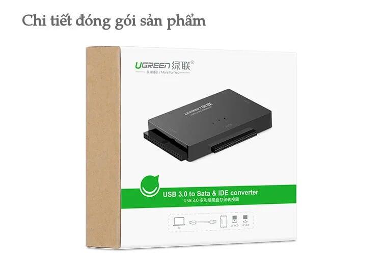 Ugreen UG30353US160TK Bộ chuyển đổi USB 3.0 sang SATA + IDE cao cấp - HÀNG CHÍNH HÃNG