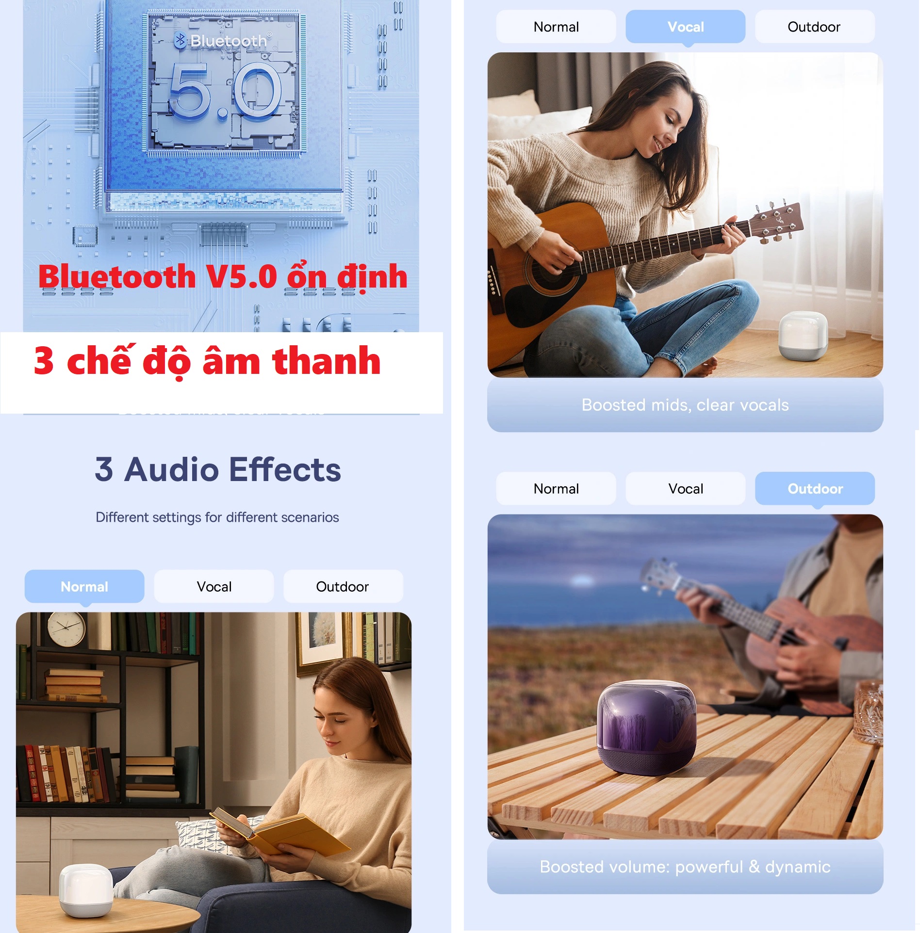 Loa bluetooth TWS khối vuông phát ngũ sắc pin siêu lâu Baseus AeQur V2 _ Hàng chính hãng