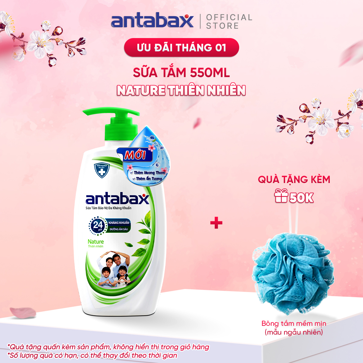 Sữa Tắm Bảo Vệ Da Kháng Khuẩn Antabax Nature Thiên Nhiên 550ml