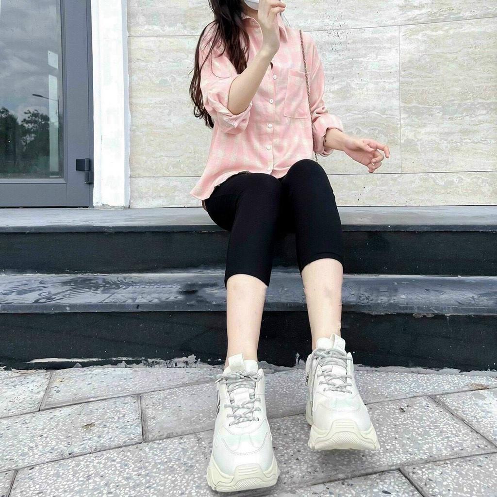 Áo sơ mi cánh dơi form rộng caro hồng Lovi