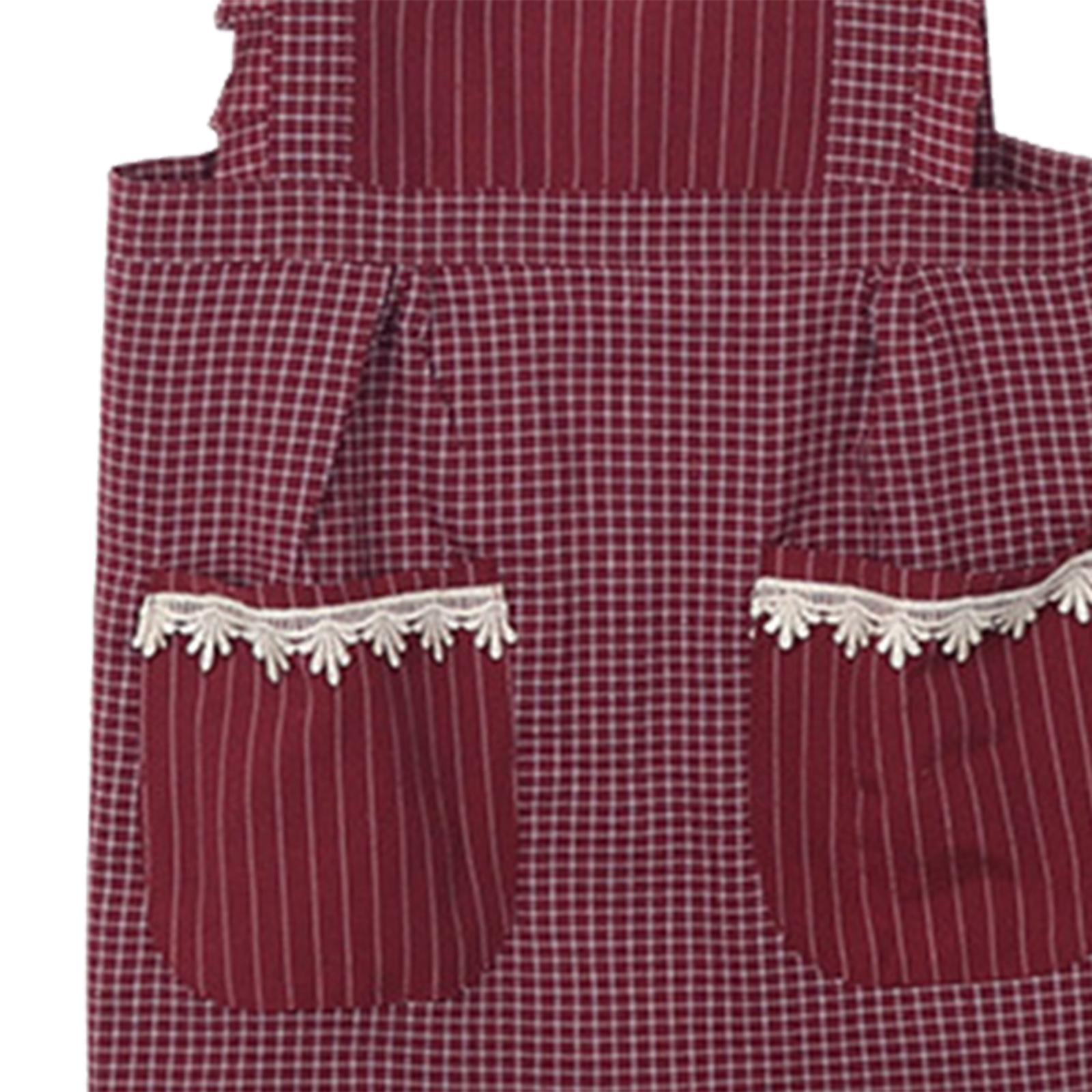 Kitchen Apron Gardening Apron with Pockets Barista Apron for Home Red