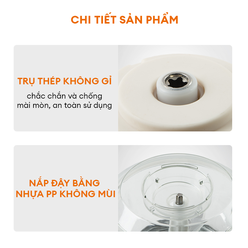 Máy xay thịt thực phẩm đa năng MG20M-WH01A Gaabor công suất 300W cối thủy tinh 4 lưỡi dao sắc bén - Hàng chính hãng