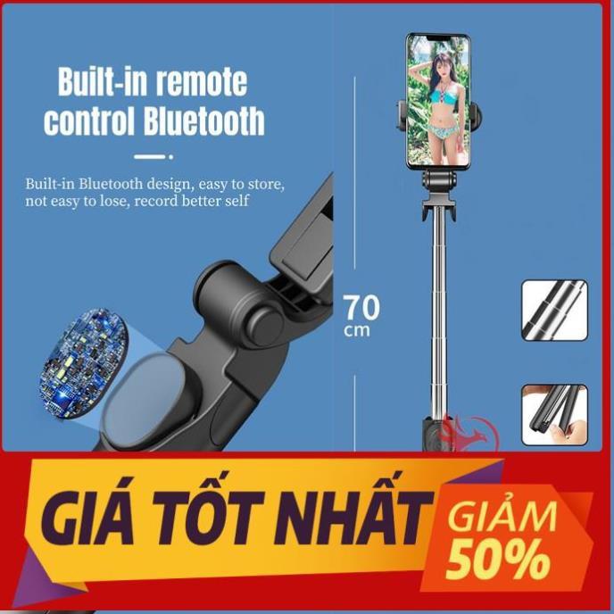 Gậy tự sướng chụp hình ảnh selfie kiêm tripod 3 chân đế đỡ điện thoại kèm remote bluetooth đa năng gấp gọn