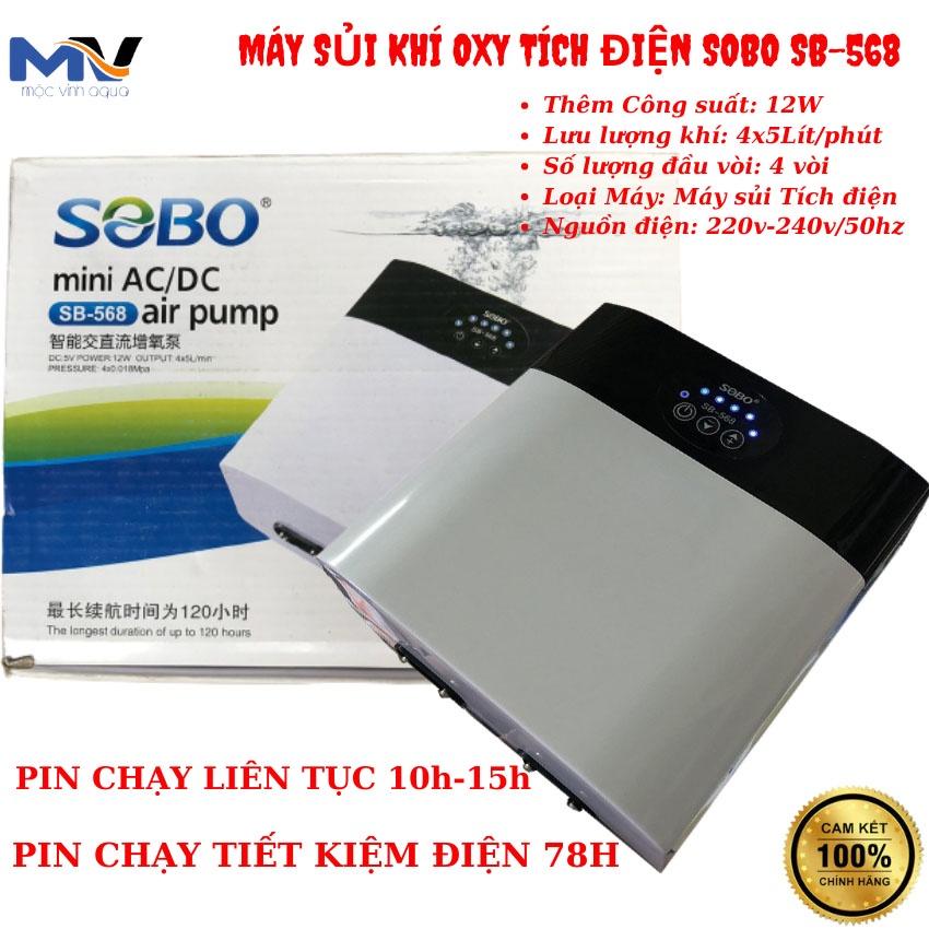 Máy sủi oxy tích điện Sobo SB-368/SB-468/SB-568 cho hồ cá