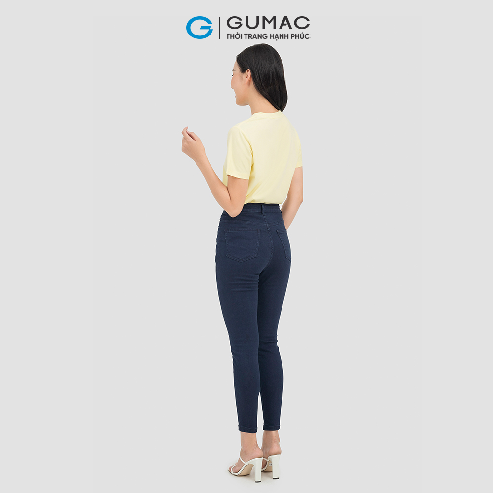 Áo thun nữ GUMAC ATC07048 cổ tròn chất liệu TICI thoáng mát in hình trẻ trung