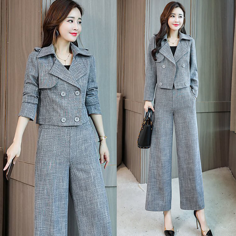SÉT BỘ KAKI ỐNG RỘNG CỔ VEST