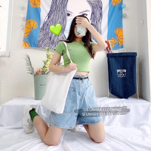 Áo croptop nữ ôm SIB Clothing tay ngắn nhiều màu cực xinh SIB026