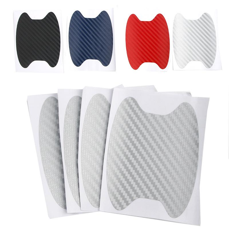4 Miếng dán bảo vệ tay nắm cửa xe hơi bằng sợi carbon chất lượng cao