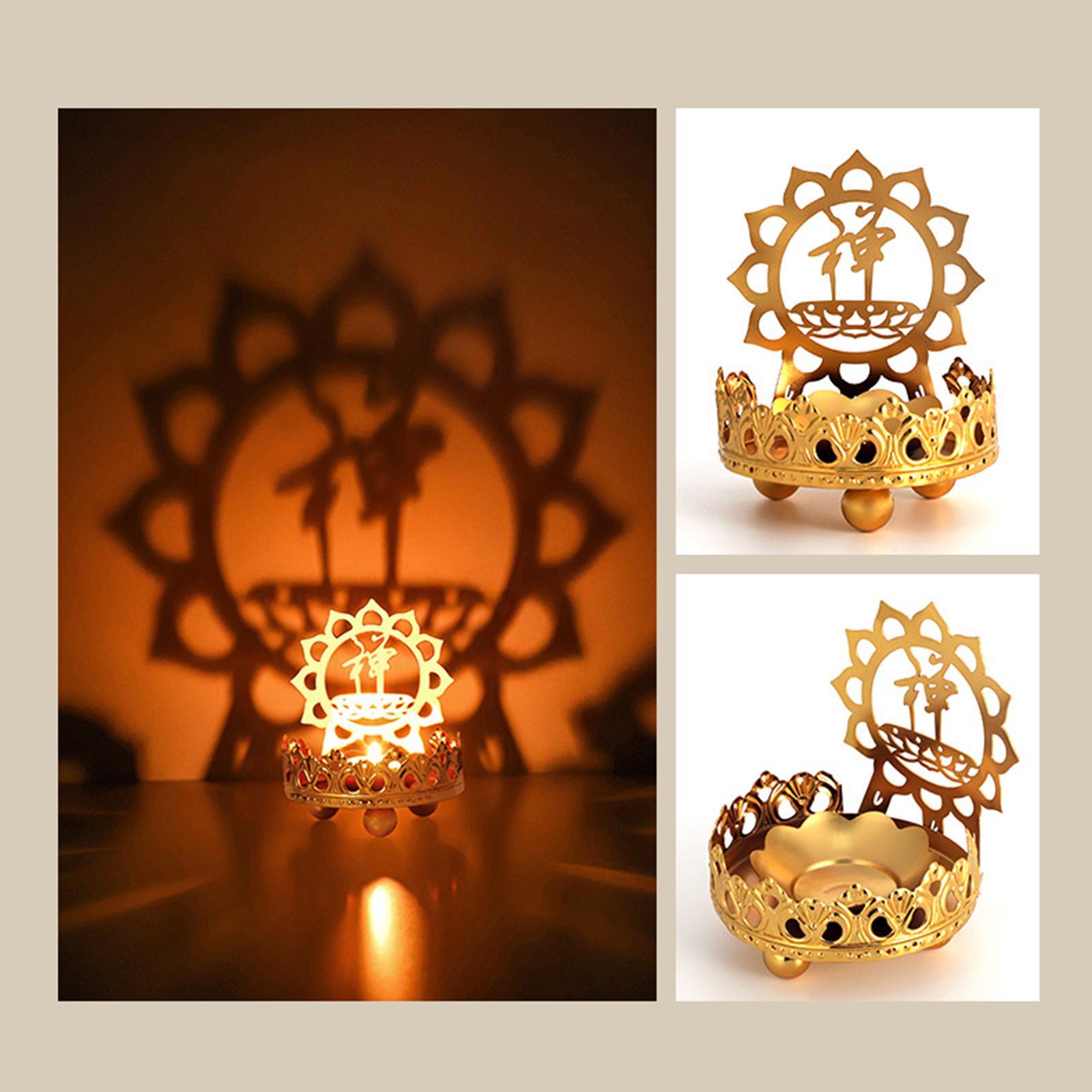 Vintage Style Candle Holder Buddha Oil Lamp Desktop Ornament Home Decoration Housewarming Gift