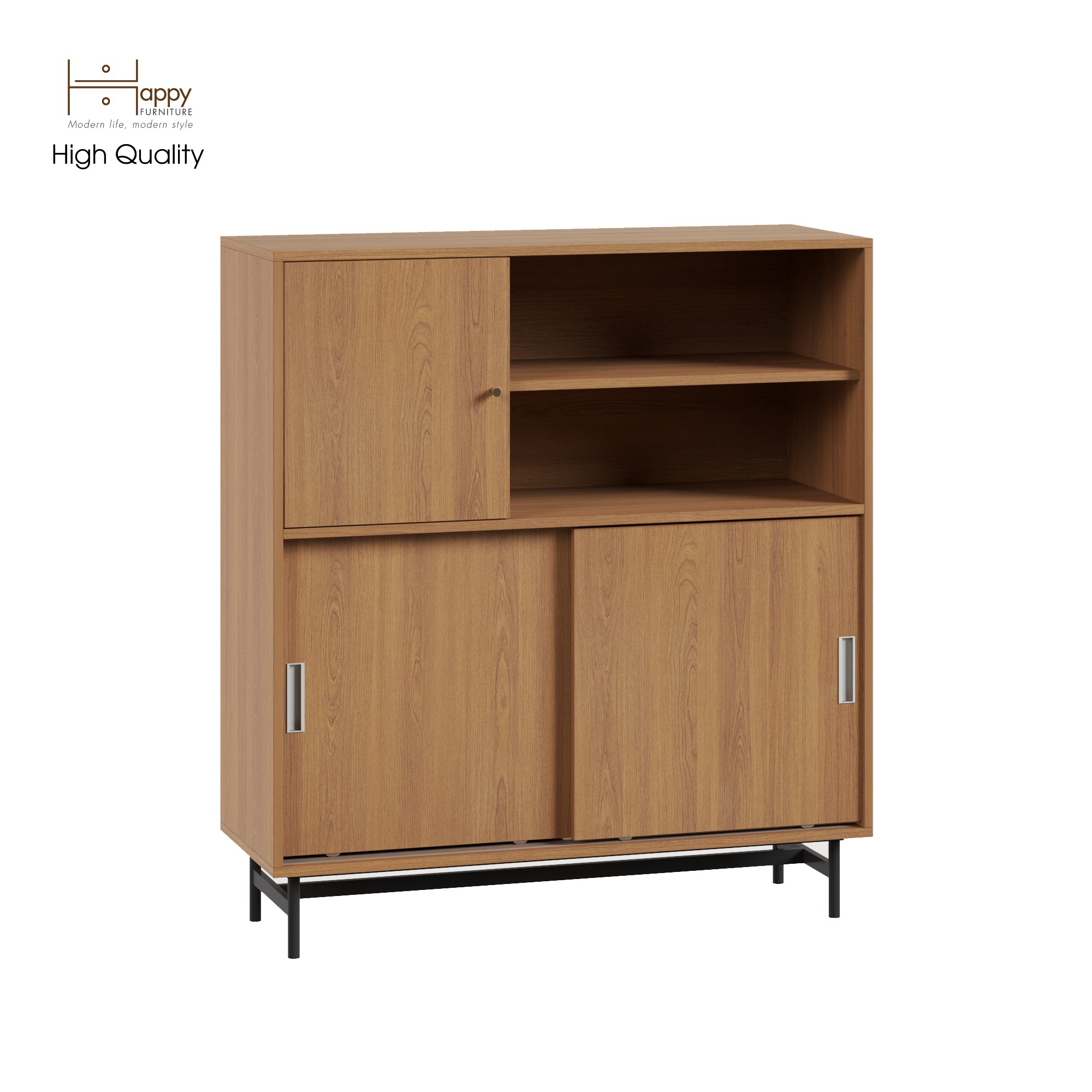 [Happy Home Furniture] LUCA, Tủ lưu trữ cánh lùa - Chân sắt, 108cm x 40cm x 120cm ( DxRxC), TCL_015