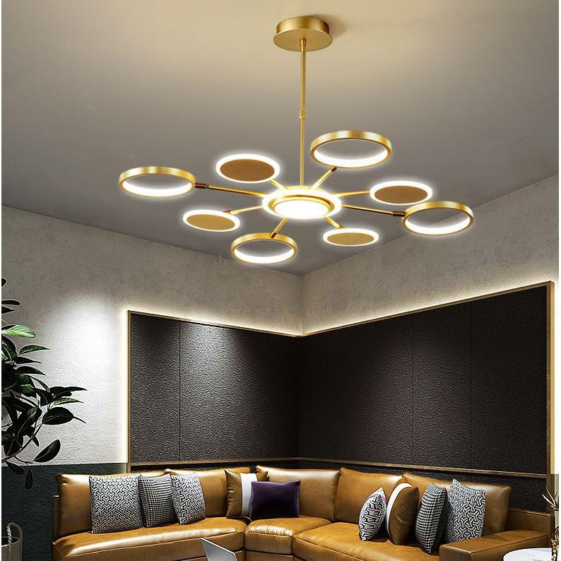 Đèn thả KATIN hiện đại với 3 chế độ ánh sáng trang trí nội thất sang trọng loại 8 bóng - kèm điều khiển từ xa - .