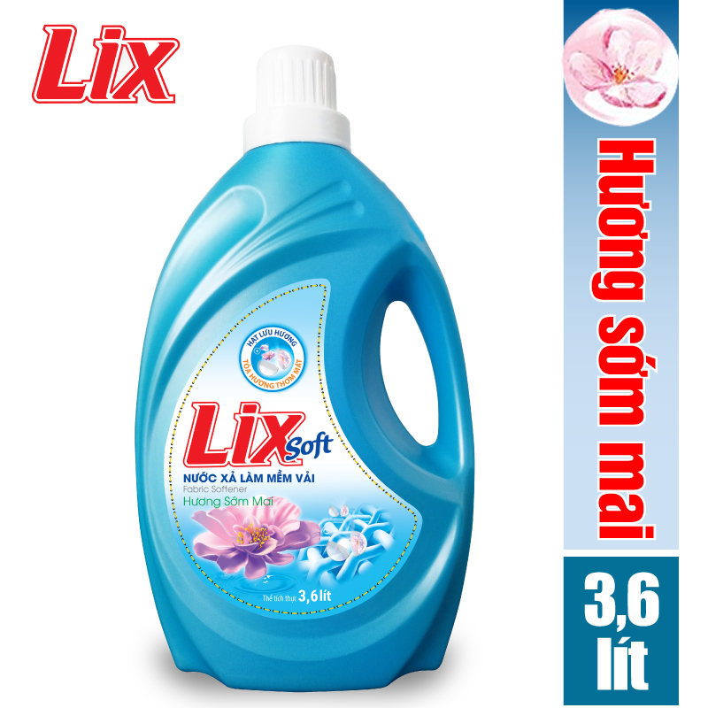 COMBO số 18 gồm Nước giặt Lix hương nước hoa 3.6kg NGH10 + Nước xả vải Lix soft hương sớm mai 3.6 lít LSF36