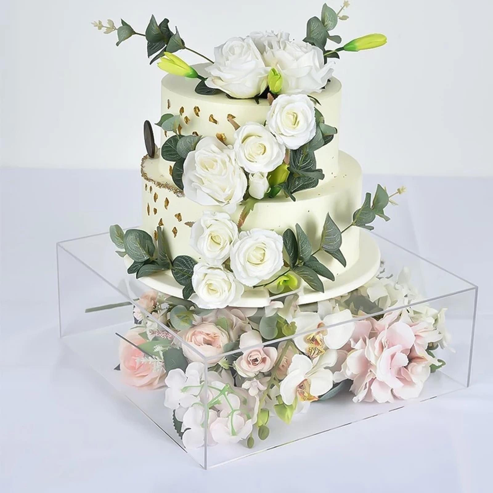 Transparent Round Cake Edge Smoother Tray Cake Display Board for Weddings
