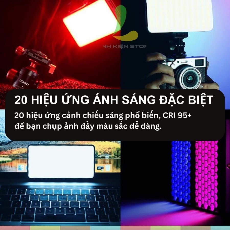 Đèn hỗ trợ quay phim chụp ảnh ULANZI VIJIM VL196 RGB - Đèn LED đổi màu RGB với 20 hiệu ứng ánh sáng nổi bật - Hàng nhập khẩu