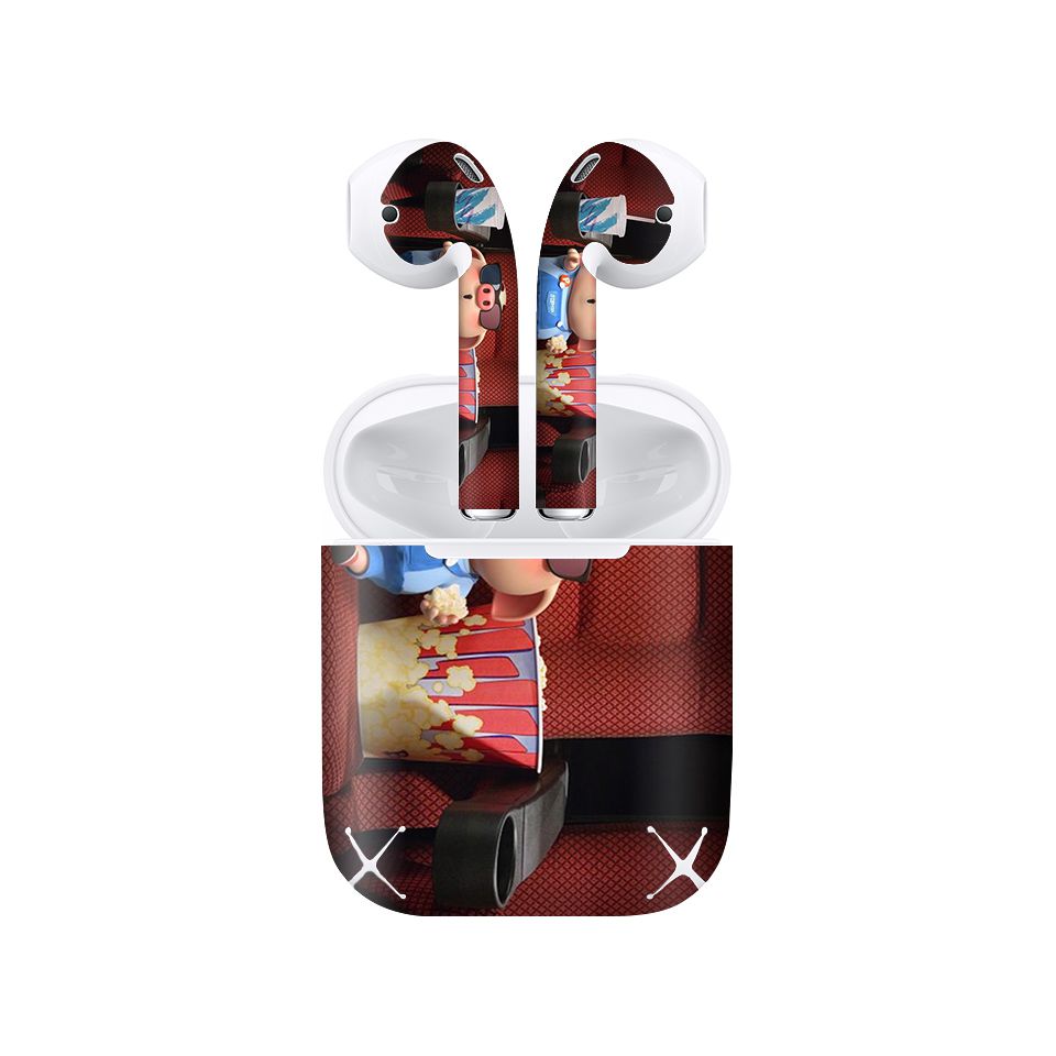 Miếng dán skin chống bẩn cho tai nghe AirPods in hình Heo con dễ thương - HEO2k19 - 158 (bản không dây 1 và 2