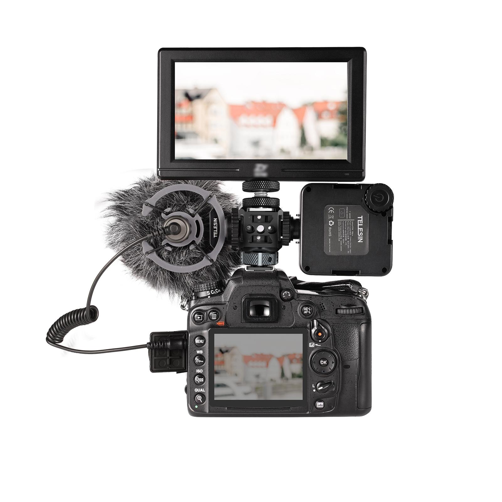 Telesin Triple Cold Shoe Mở rộng Braceket Máy ảnh SLR LED LED Màn hình mở rộng khung ảnh chụp ảnh