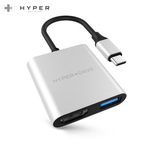 Cổng Chuyển Hyperdrive 3 in 1 HDMI 4K Usb-C Cho Macbook,PC,Devices - Hàng Chính Hãng