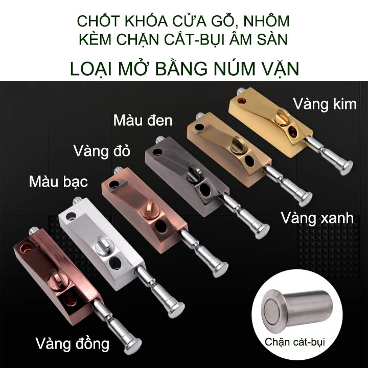 Chốt chặn cửa bằng hợp kim chắc chắn kèm đầu chặn cát, bụi bẩn âm sàn